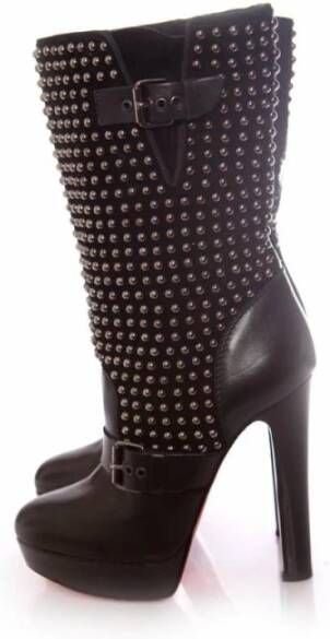 Christian Louboutin Pre-owned Tweedehands Studded Enkellaarzen Hoge Hak