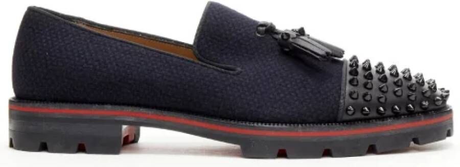 Christian Louboutin Pre-owned Wool flats Blue Dames