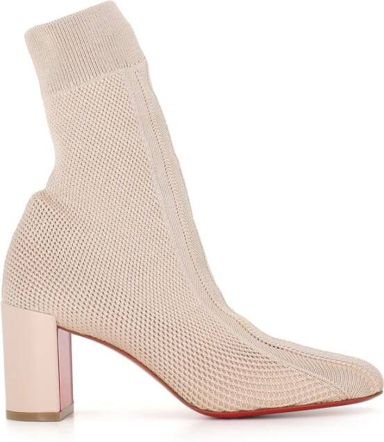 Christian Louboutin Roze Mesh Gestreepte Enkellaarzen Pink Dames