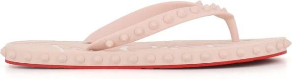 Christian Louboutin Roze Studded Flip-flop Sandalen Pink Dames