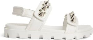 Christian Louboutin Stoere Leren Sandalen Wit Dames