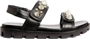 Christian Louboutin Stoere Leren Sandalen Zwart Dames