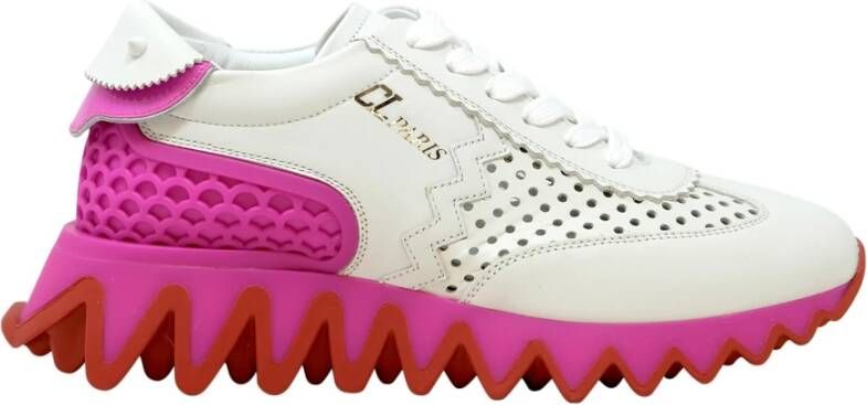 Christian Louboutin Witte Leren Loubishark Sneakers voor Dames Wit Dames