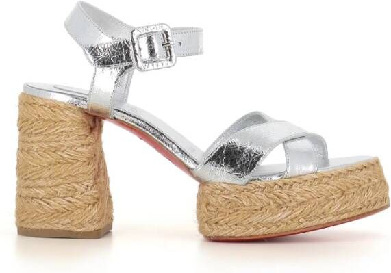 Christian Louboutin Zilveren Hoge Hak Sandalen voor Vrouwen