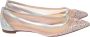 Christian Louboutin Zilveren Roze Platte Punt Kristallen Neus Schoen Grijs - Thumbnail 1