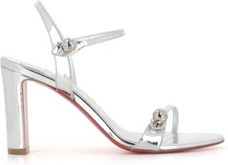 Christian Louboutin Zilveren Strass Sandalen Gray Dames