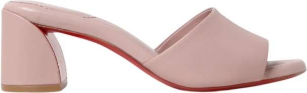 Christian Louboutin Zwarte Leren Blokhak Muiltjes