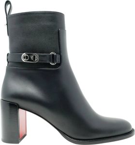 Christian Louboutin Zwarte Leren Enkellaarzen Zwart Dames