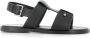 Christian Louboutin Zwarte leren sandaal met zilveren speld - Thumbnail 1