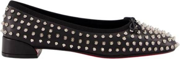 Christian Louboutin Zwarte Spikes Leren Ballerina's