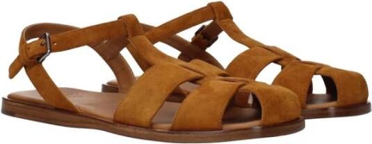 Church's Bruin Leren Platte Sandalen
