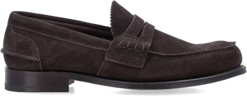Church's Bruine Gesloten Suède Loafers