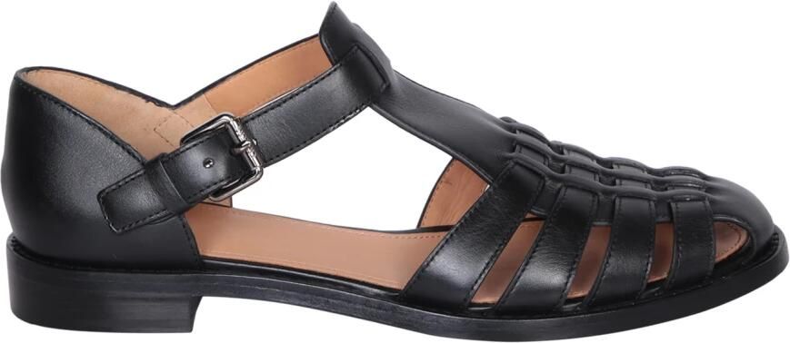 Church's Flat Sandals Black Dames