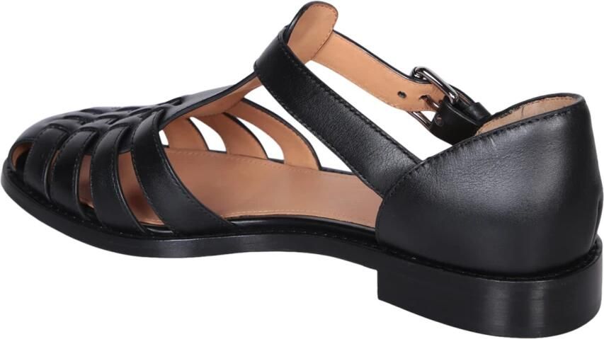 Church's Flat Sandals Black Dames