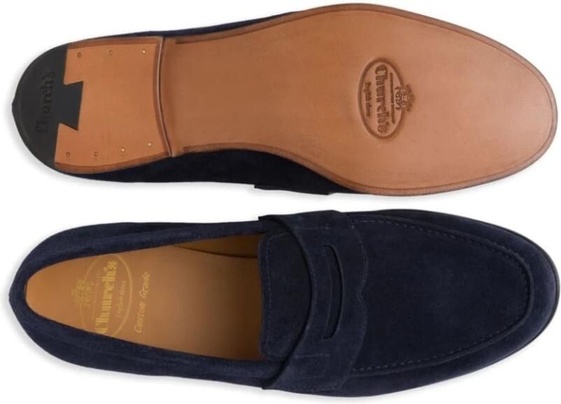 Church's Blauwe Suède Mocins Blue Heren - Foto 5