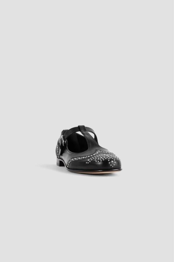 Church's Zwarte leren ballerina flats met studs