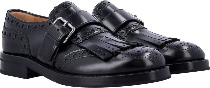 Church's Zwarte leren brogue monniksband schoenen