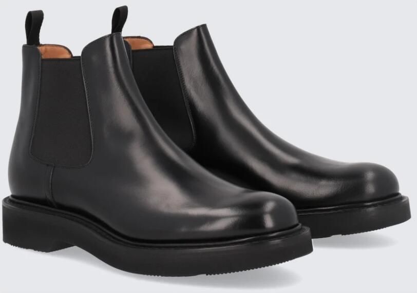 Church's Zwarte Leren Chelsea Laars met Elastische Pasvorm - Foto 2