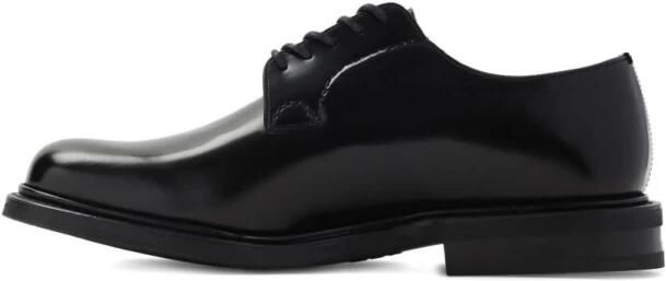 Church's Zwarte Leren Derby Platte Schoenen