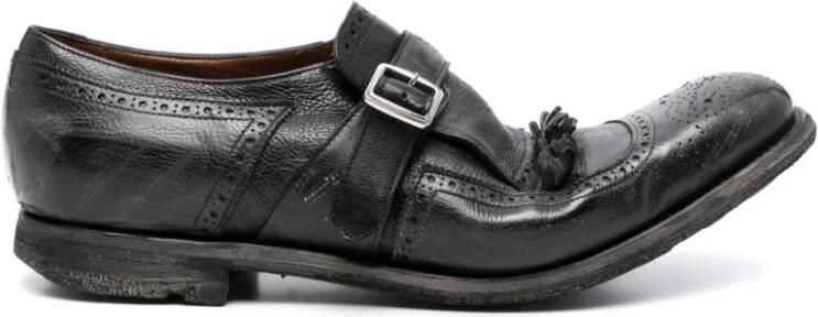 Church's Zwarte Suède Monnik Schoenen met Brogue Black Heren - Foto 4