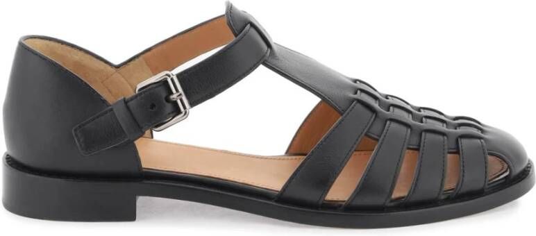 Church's Flat Sandals Black Dames