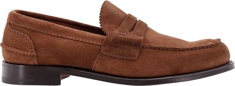 Church's Stijlvolle Suède Loafer met Logodetail Brown Heren
