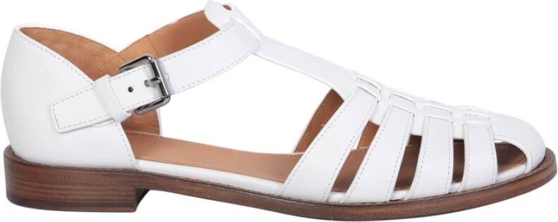 Church's Witte Leren Sandalen Elegant Ontwerp