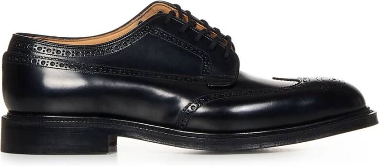 Church's Zwarte platte schoenen met vetersluiting Black Heren