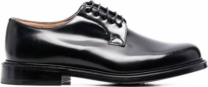 Church's Zwarte geborsteld leren Derby schoenen Black Heren