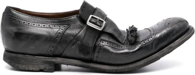 Church's Zwarte Leren Franje Schoenen Black Heren