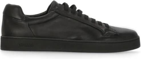 Church's Zwarte Leren Sneakers Ronde Neus Veters