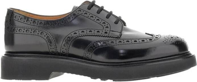 Church's Zwarte platte schoenen met rubberen zool
