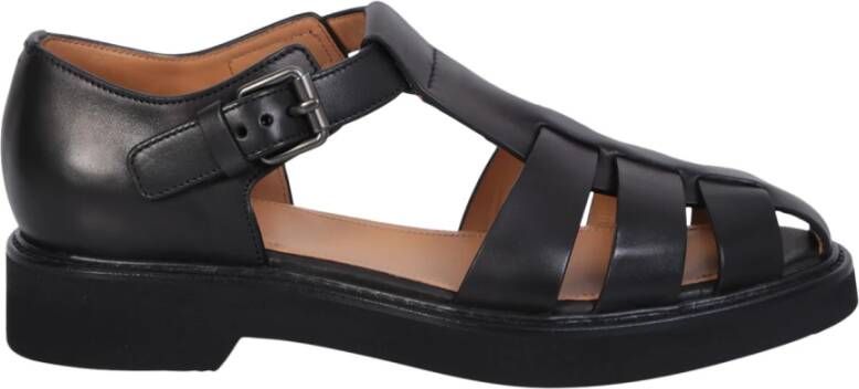Church's Zwarte Sandalen met Uitgesneden Details