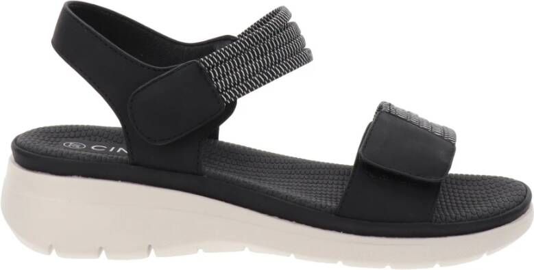 Cinzia Soft Dames Sandalen van Kunstleer en Stof Black Dames