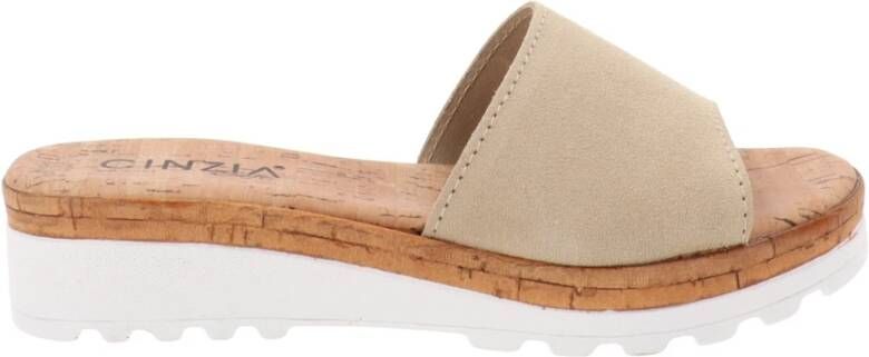 Cinzia Soft Flat Sandals Beige Dames