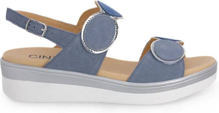 Cinzia Soft Flat Sandals Blauw Dames