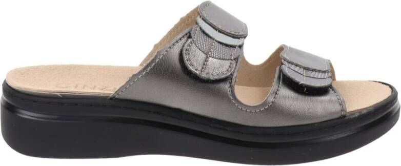 Cinzia Soft Flat Sandals Grijs Dames