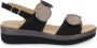Cinzia Soft Zwarte spiegelfinish platte sandalen Black Dames - Thumbnail 1