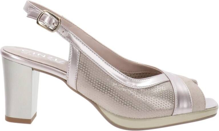 Cinzia Soft Hoge hakken schoenen van imitatieleer met gespsluiting Beige Dames