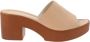 Cinzia Soft Leren Damesandalen Slip-On Sluiting Beige Dames - Thumbnail 1