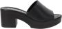 Cinzia Soft Leren Damesandalen Slip-On Sluiting Black Dames - Thumbnail 1