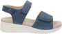 Cinzia Soft Leren Damessandalen met Klittenbandsluiting Blue Dames - Thumbnail 1