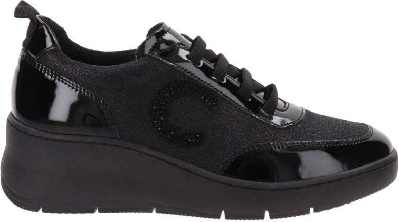 Cinzia Soft Leren en Stoffen Dames Sneakers Black Dames