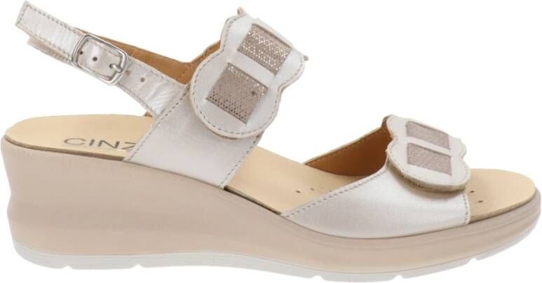 Cinzia Soft Leren Gesp Sandalen Beige Dames