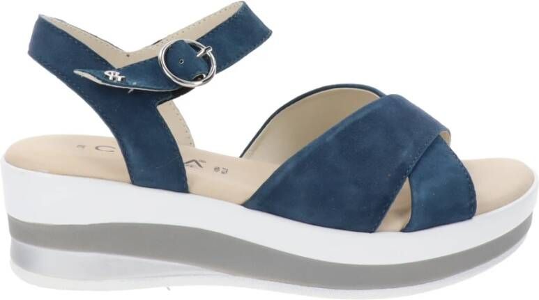 Cinzia Soft Leren Gesp Sluiting Sandalen Blue Dames