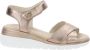 Cinzia Soft Leren Sandalen met Klittenbandsluiting Beige Dames - Thumbnail 1