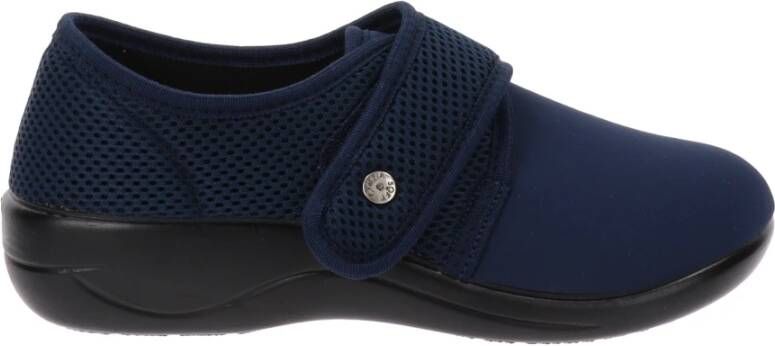 Cinzia Soft Stof Strap Sneakers Blue Dames