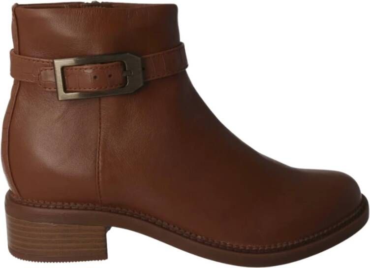 Clarks Dames Leren Enkellaarzen met Coco Effect Riem Bruin Dames