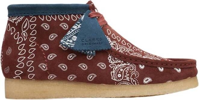 Clarks Wallabee bootschoen van suède met paisley dessin