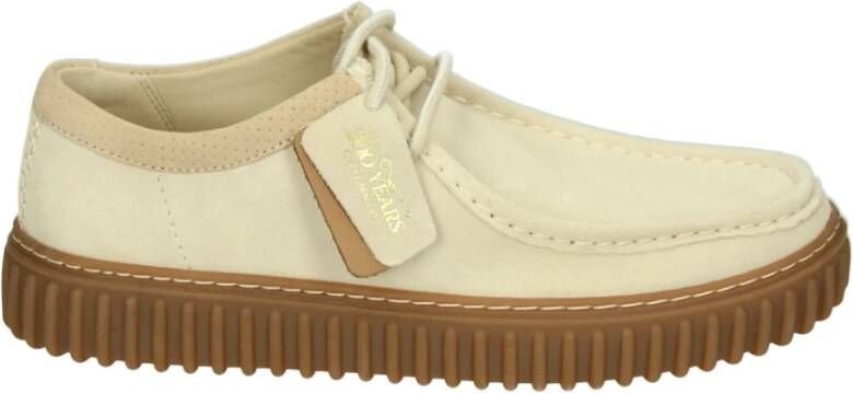 Clarks TORHILL LO Vrije tijdsschoenenHeren veterschoenHeren sneakersCasual Wit beige - Foto 5